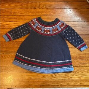 Hanna Andersson  Sz 80 Fox Sweater Dress 18-24 months
